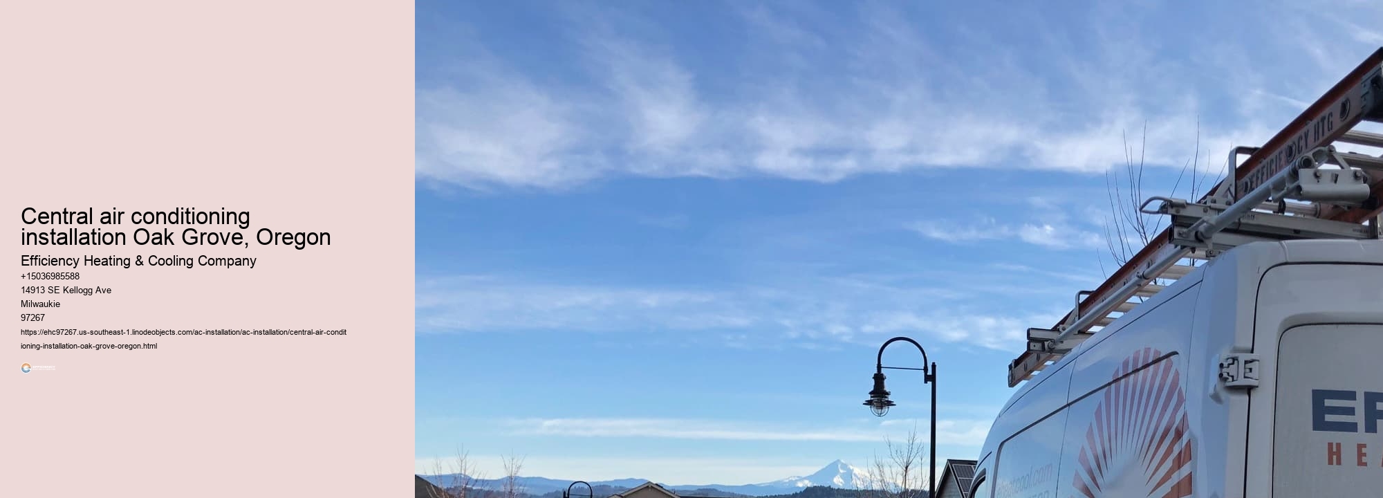 Central air conditioning installation Oak Grove, Oregon
